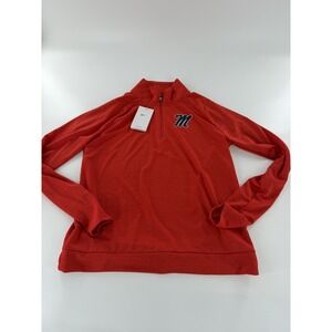 Nike Ole Miss Dri-Fit Pacer Pullover Women's M Red NWT 1/4 Zip Long Sleeve Red